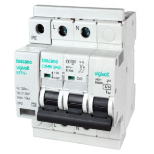 Transitoria 15kA y permanente 240Vac con IGA 2x16A