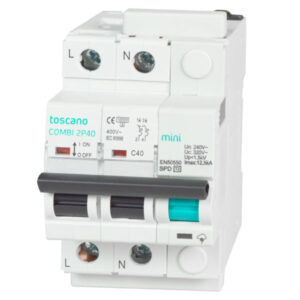 Transitoria 15kA y permanente 240Vac con IGA 2x16A, tamaño reducido