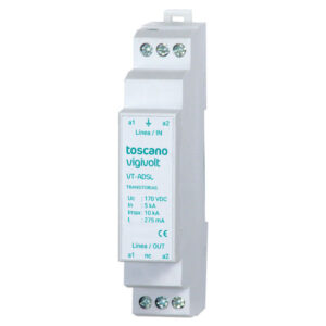 ADSL telephone lines, 170Vdc, 5kA, DIN rail.