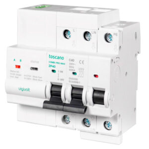 COMBI-PRO-MAX-2P16-2.1 · Sistema de control y proteccion para aplicaciones backup monofasicas 240Vac 2 x 16A y proteccion de sobretension permanente con reconexion automatica