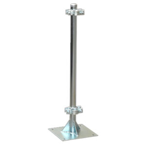 PT2-PIE-SOPORTE · Pie soporte fijacion placa en acero galvanizado con anclajes dobles para mastil 6m